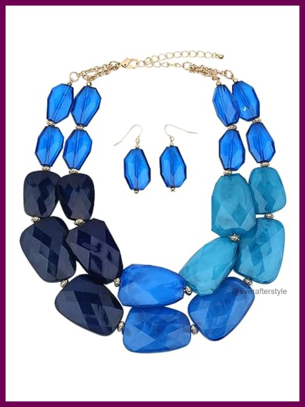 Rosemarie Collections Resin Ombre Statement Necklace Earring Set
